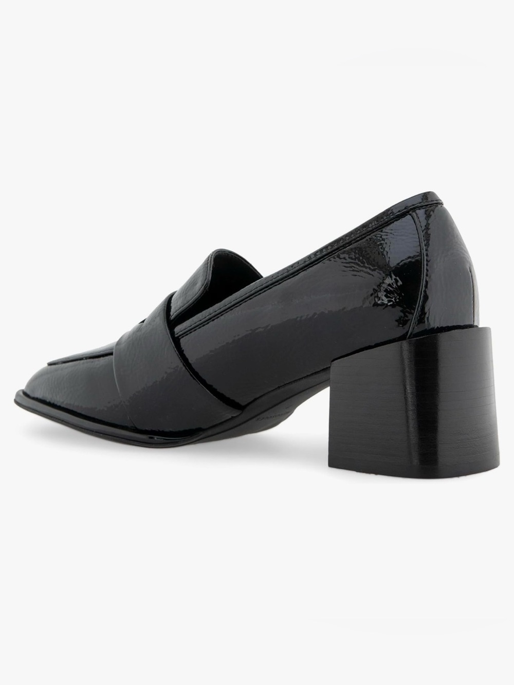 AEROSOLES Arnett Black Patent Block Heel Loafers NIB staple